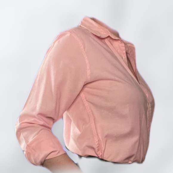 Diane Von Furstenberg Women's  Pink Button Down Long Sleeve Pocket Shirt - Picture 3 of 5